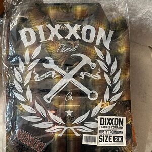 N I B DIXXON Men's Flannel Shirt - Yellow and Black Plaid 2X